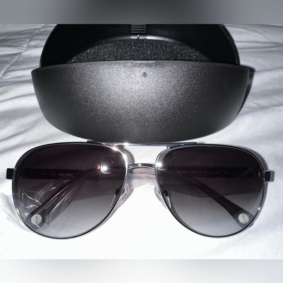 Jack Spade Men's Black Aviator Sunglasses with Case - Picture 1 of 3